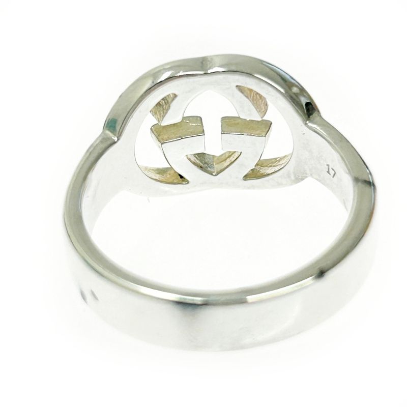 Gucci Silver Interlocking G Ring 6.1g 925 Engraved 376335 Ring