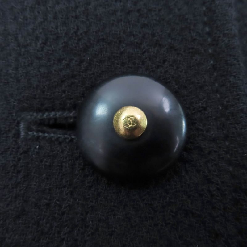 CHANEL Vintage 95A P05422v03075 100% Wool Rare Large Size 4 Pockets Coco Button