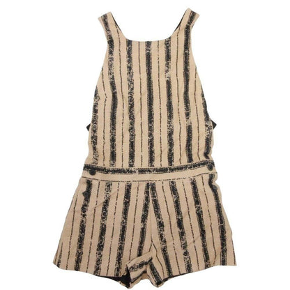 Dior Striped Short Overalls All in One 36 Beige Black