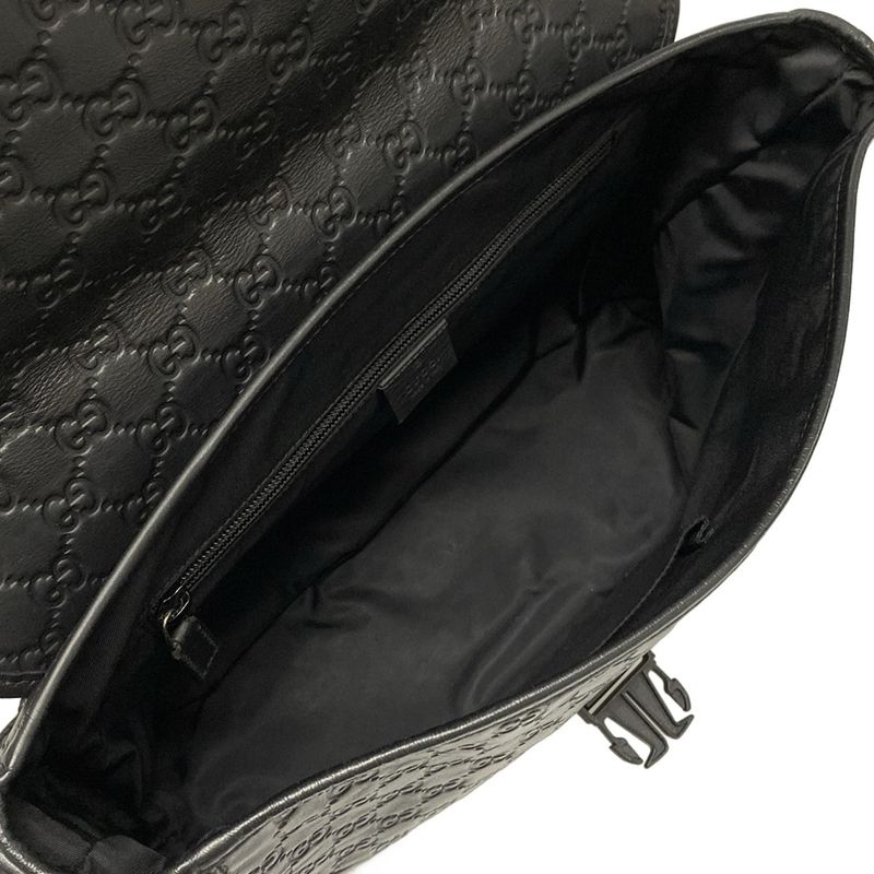 Gucci Shoulder Bag Stripe Line 246067 Black Leather