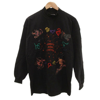 Versace Jeans Couture Long T-Shirt Mock Neck Logo Embroidery Constellation M