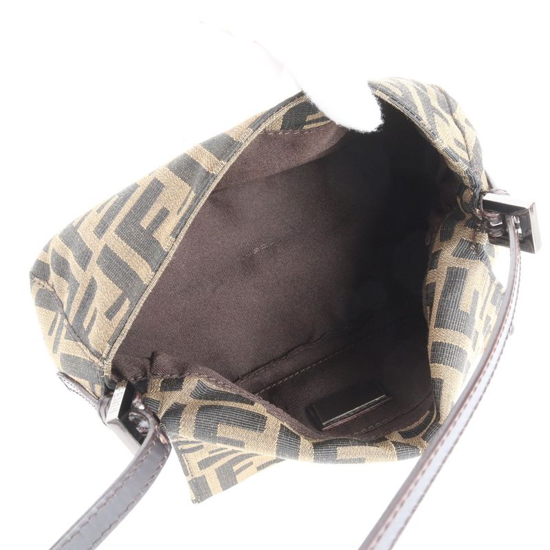 Fendi Zucca Mamma Bucket Baguette Leather Shoulder Bag Shoulder One Shoulder