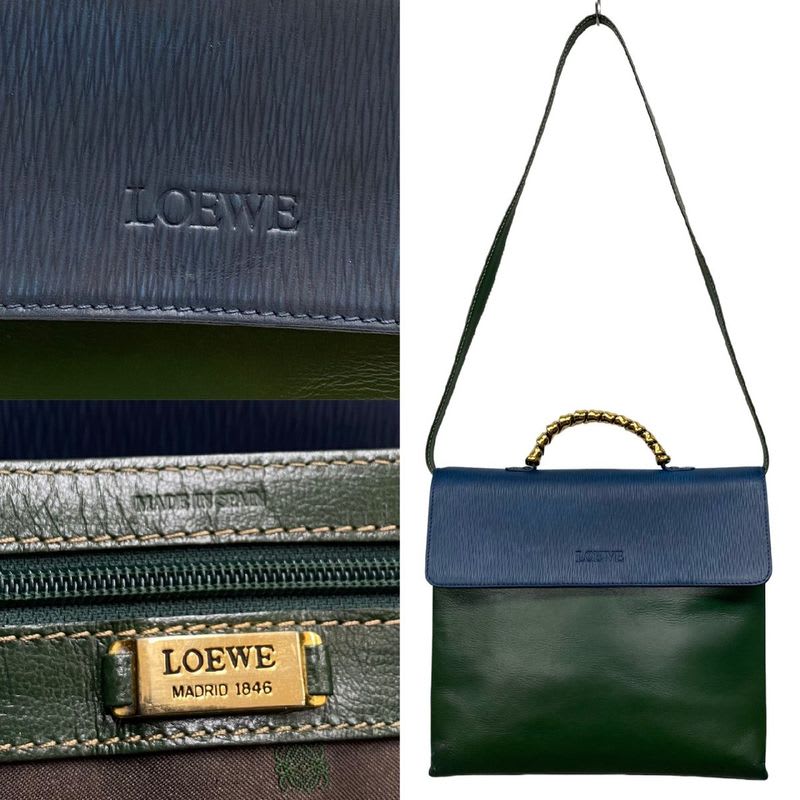Loewe Vintage Velasquez Twist Handbag Leather 2-Way Shoulder Bag