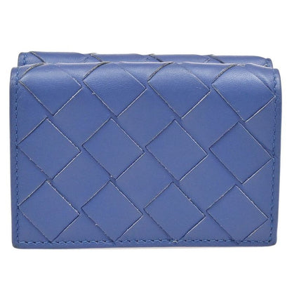 Bottega Veneta Trifold Wallet Intrecciato Blue Leather 35ka812