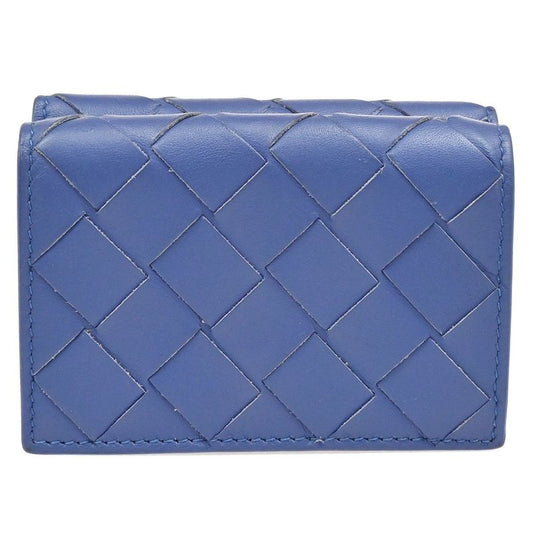 Bottega Veneta Trifold Wallet Intrecciato Blue Leather 35ka812