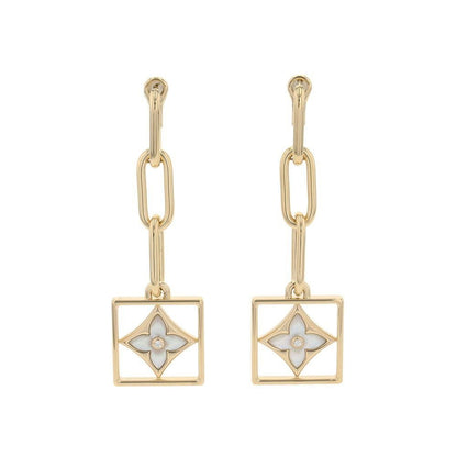 Louis Vuitton Earrings Boucle Dreille B Blossom Diamond Mother of Pearl 18K