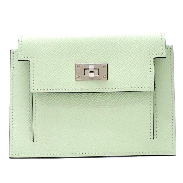 Hermes Kelly Pocket Compact Wallet Epsom Valfiz Silver