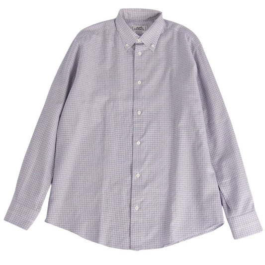 Hermes Shirt Long Sleeve Button Down Chec