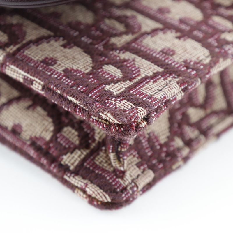 Dior Christian Dior Saddle Trotter 2WAY Clutch Canvas Bordeaux Women's Waist Bag