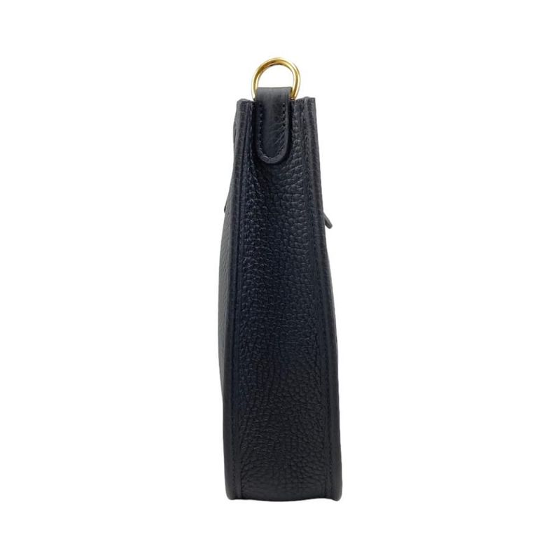 Hermes Shoulder Bag Evelyn TPM W Engraved Taurillon Clemence Noir Black Gold