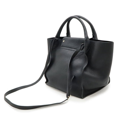 Celine Big Bag Small Handbag 2WAY Shoulder Bag Crossbody Leather Black Black