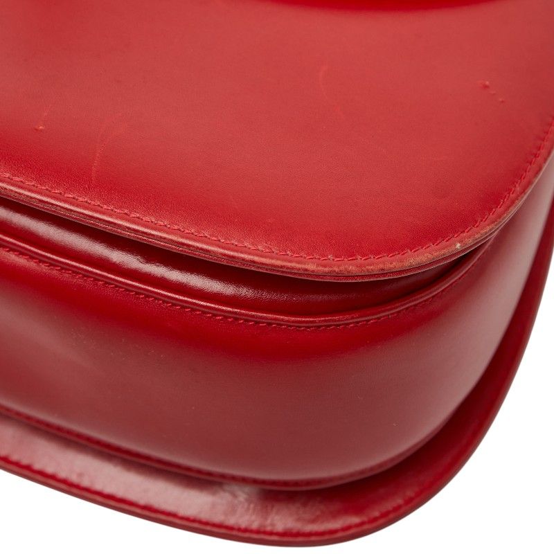 Gucci Old Gucci Bamboo Handbag Shoulder Bag 2WAY 001 01 0633 Red Leather