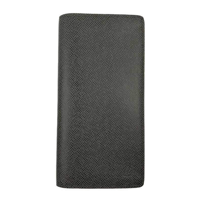 Louis Vuitton Taiga Portefeuille Brazza Folding Long Wallet Gray