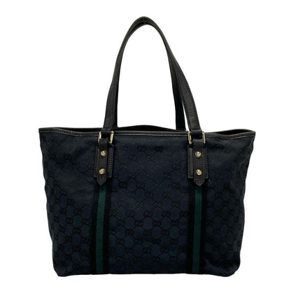 Gucci Tote Bag GG Pattern 139260 Black×navy×dark Green Leather