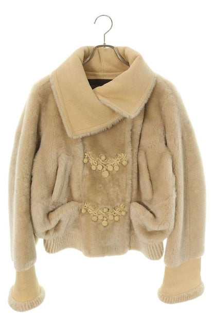 Louis Vuitton 072A Wllj03krt Sheepskin Mouton Coat With Embroidered Design