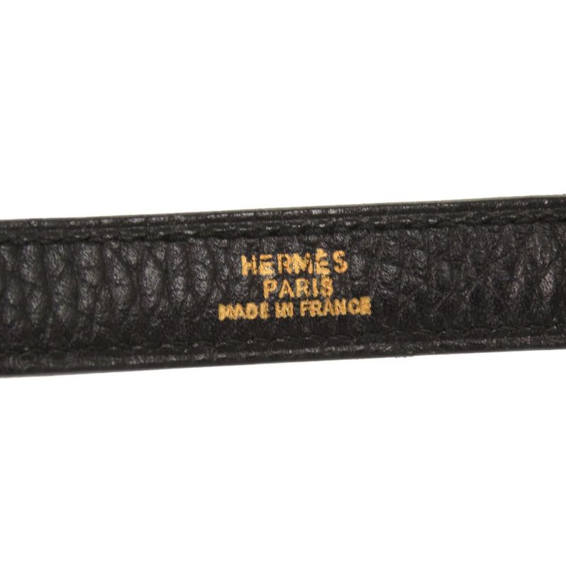 Hermes Kelly Strap Taurillon Cles Mance Black Gold Hardware Shoulder Strap