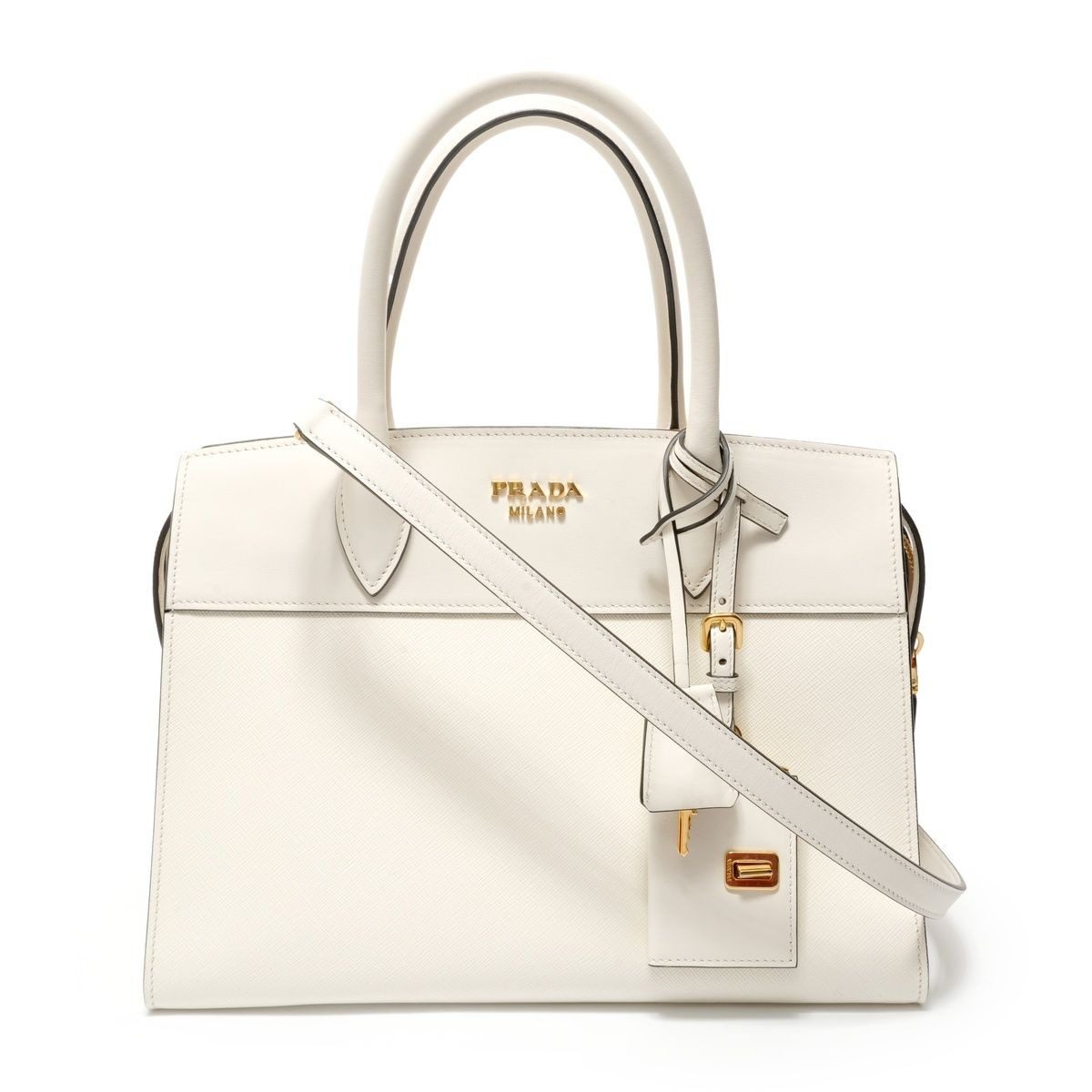 Prada Handbag Biblioteque Saffiano Leather 2-Way