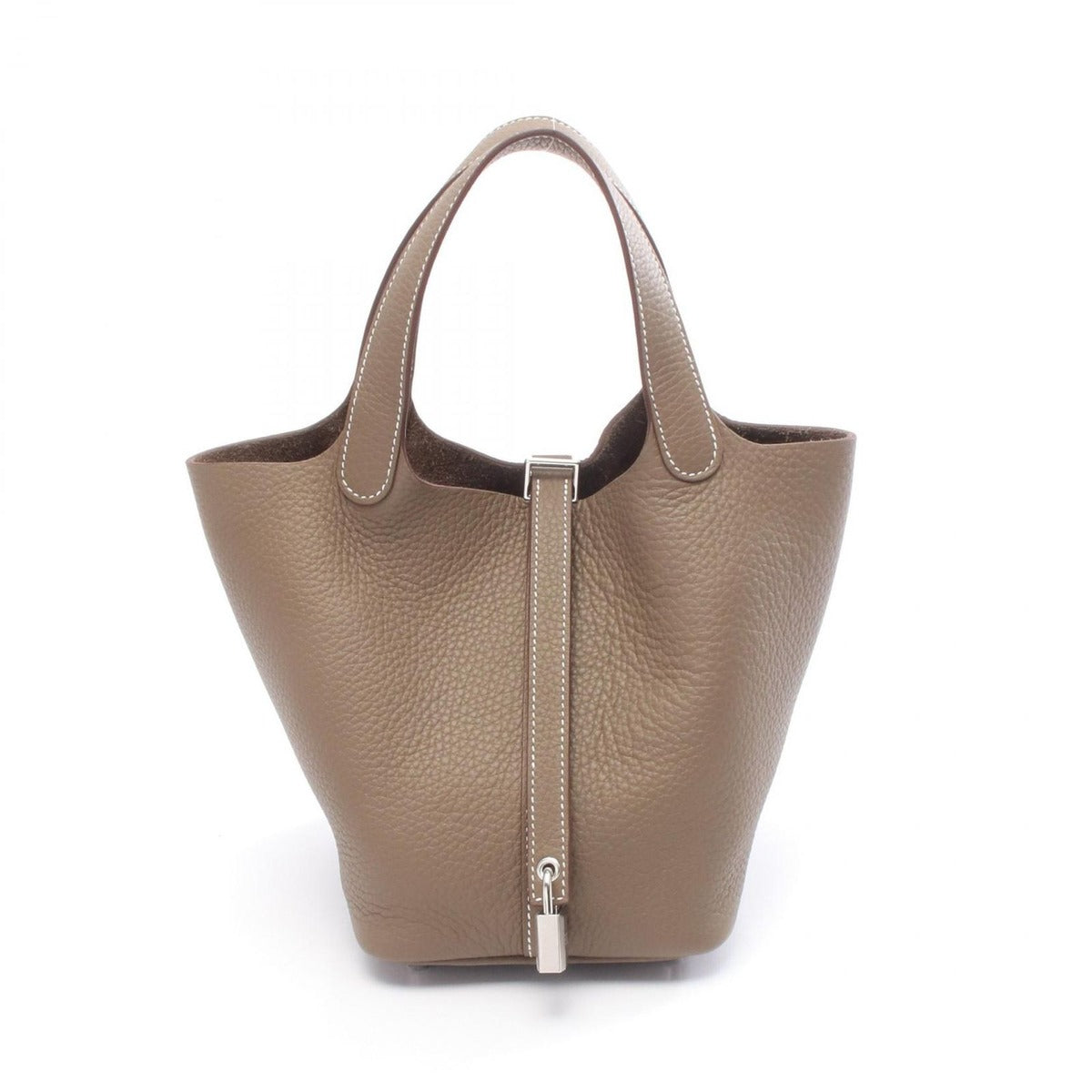 Hermes Handbag Picotin Lock PM Etoupe Leather