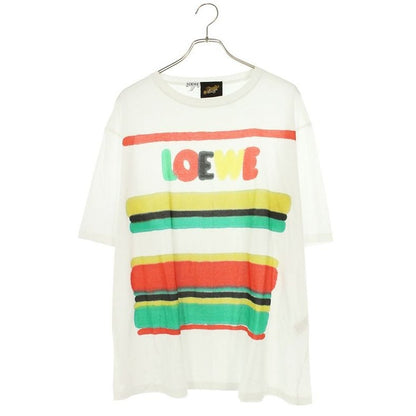Loewe Logo Paint Print T-Shirt White Tone