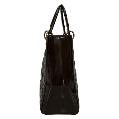 Dior/christian Dior Handbag Lady Dior Large Dark Brown Leather
