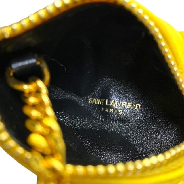 Saint Laurent Berline Coin Case Coin Purse Small Pouch Triangle Quilted Leather
