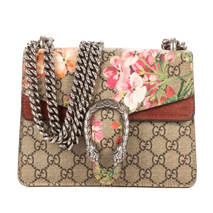 Gucci Blooms Dionysus Beige Burgundy Supreme Canvas Shoulder Bag