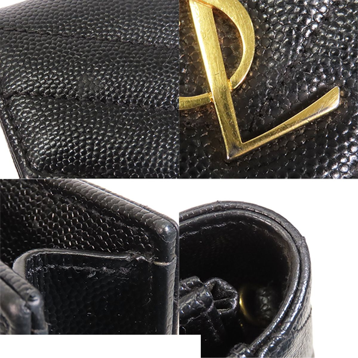 Saint Laurent Cassandra Envelope Chain Wallet Black Leather Shoulder Bag — view 5