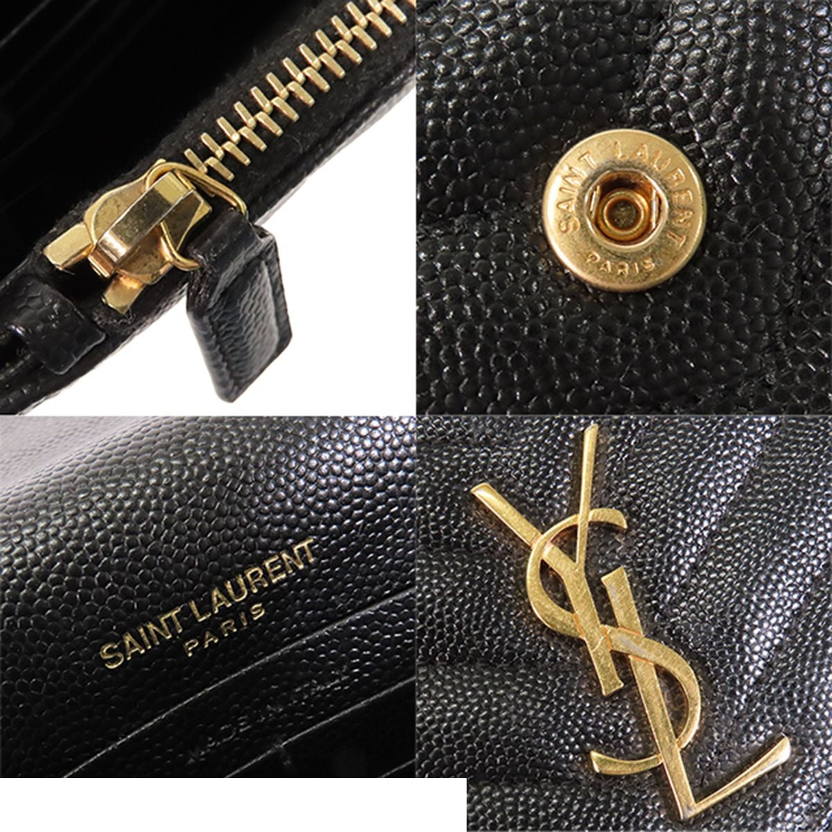 Saint Laurent Cassandra Envelope Chain Wallet Black Leather Shoulder Bag — view 8