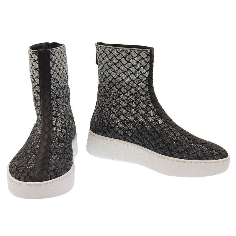 Unused Bottega Veneta Current Tag Intrecciato High Cut Short Boots 36 23cm