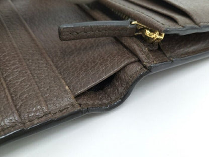 Gucci Bifold Wallet Compact Wallet Ophidia Leather PVC Brown 493075