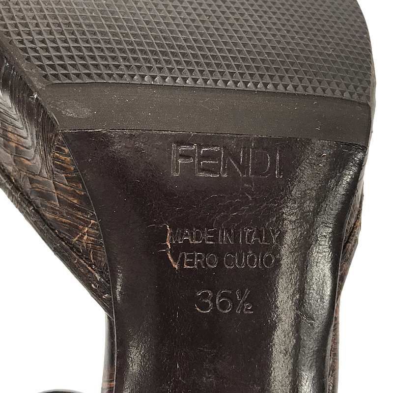 Fendi - Strap Open Toe Sandals - 35 1 2 - Brown - Women's