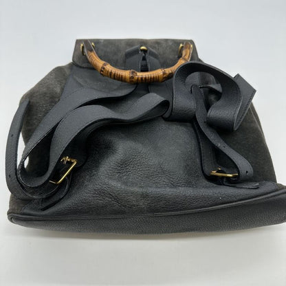 Gucci 003 2058 0016 Backpack Bamboo Suede Gray Daypack Suede Women