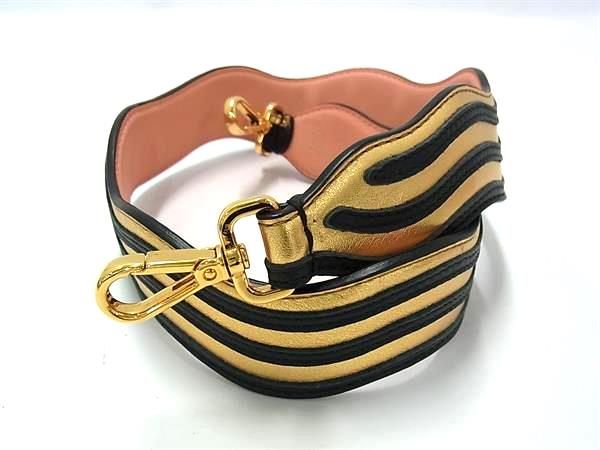 Fendi Strap You Leather Shoulder Strap For Bag Shoulder Strap In Gold Tone