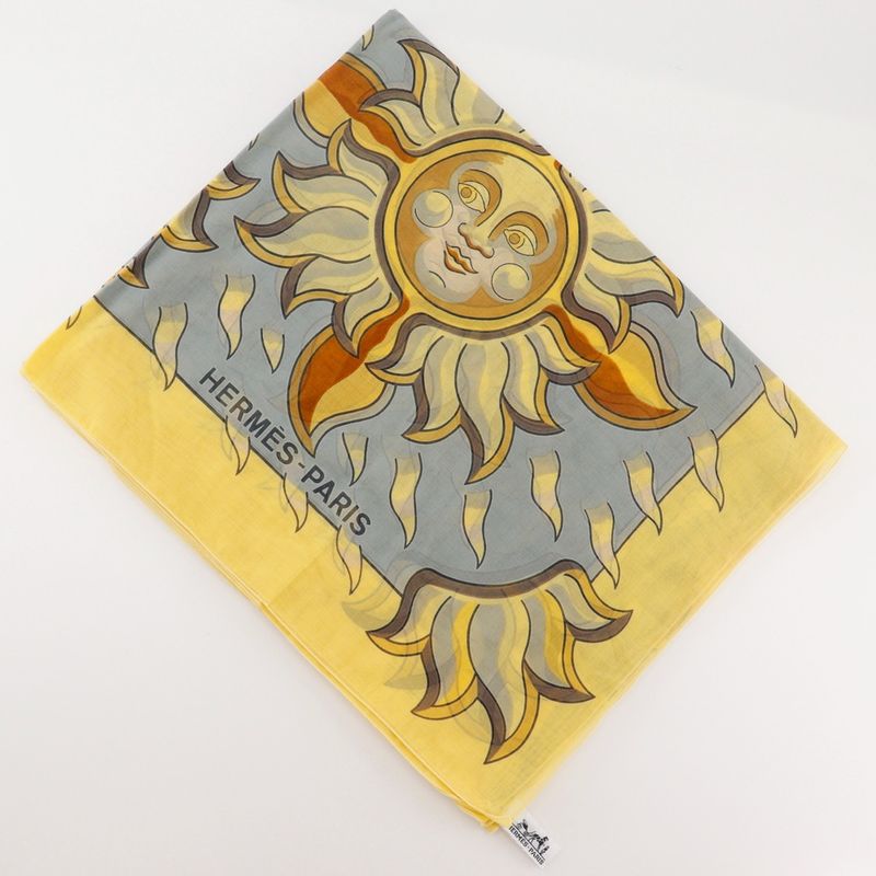 Hermes Pareo Sun Cotton Yellow Women's Stole
