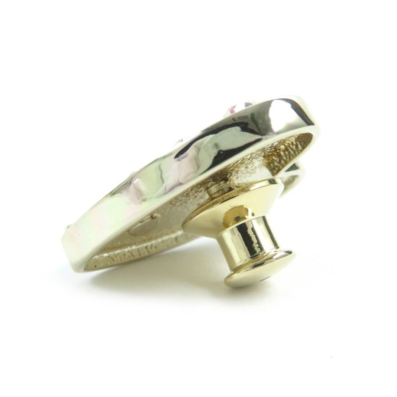 CHANEL B24S No5 Coco Mark Faux Pearl Rhinestone Heart Pin Brooch Pink Gold