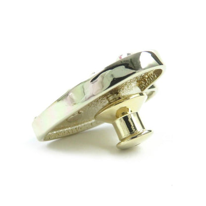 CHANEL B24S No5 Coco Mark Faux Pearl Rhinestone Heart Pin Brooch Pink Gold