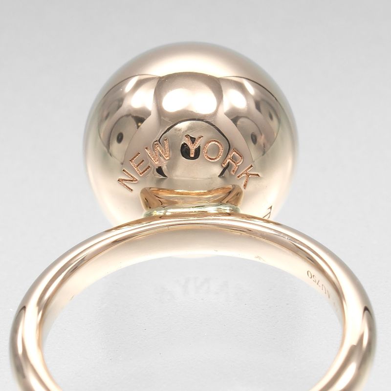 Tiffany & Co Hardware Ball 18K Pink Gold #9 Ladies 7g Ring