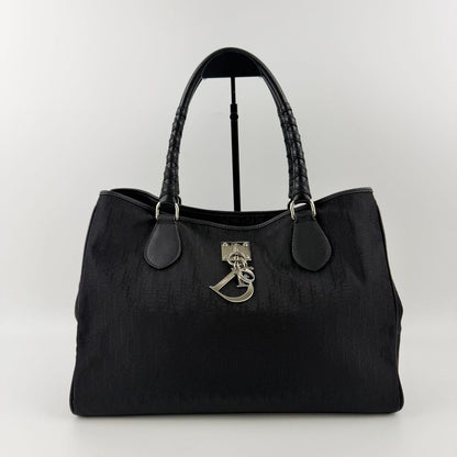 Dior Tote Black Nylon Canvas Vintage