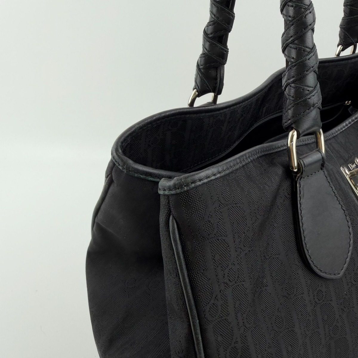 Dior Tote Black Nylon Canvas Vintage — view 8