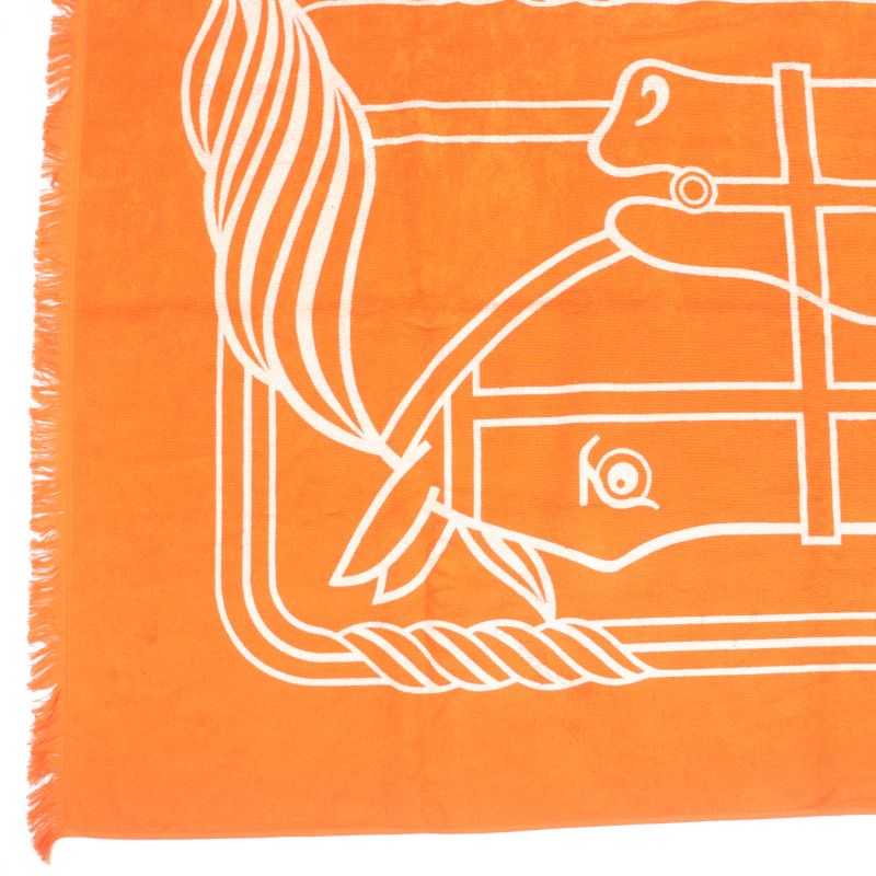 Hermes 25SS Yachting - Tattoo/cadrige PM 100% Cotton Geranium Bath Towel Made