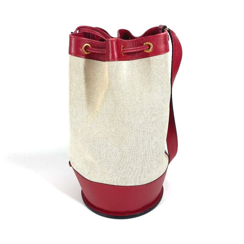 Hermes Shoulder Bag Standee Leather / Canvas Red