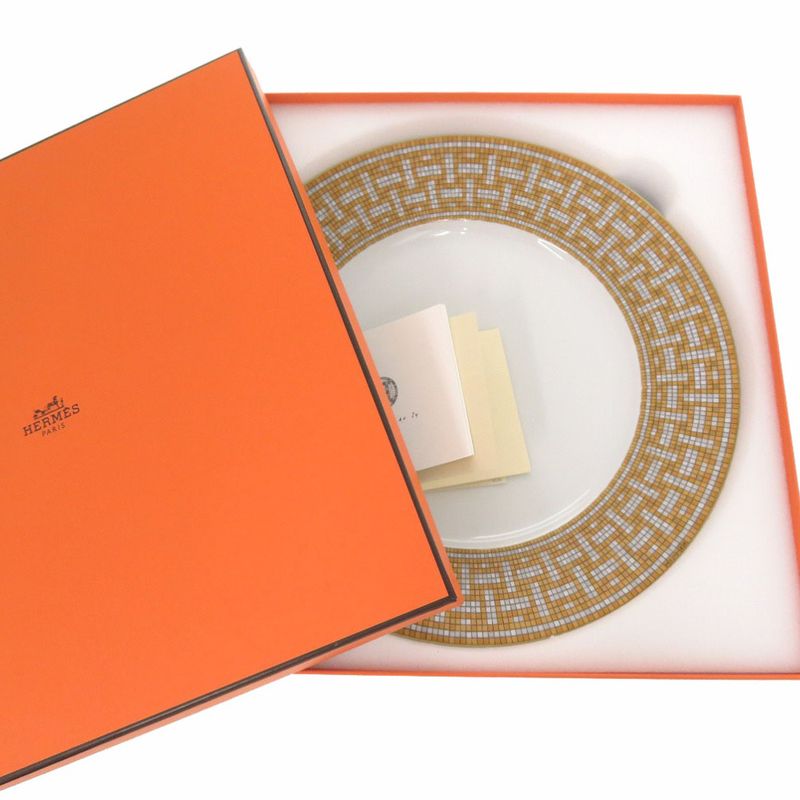 Hermes Mosaic 24 Dinner Plate Silkscreen Print Geometric Pattern Tableware