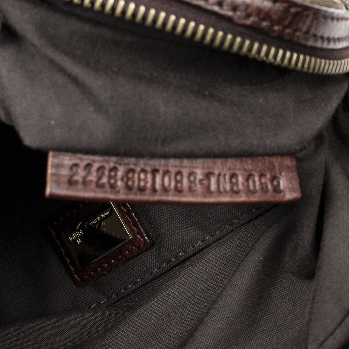 Fendi Zip Messenger Crossbody Brown Zucchino Canvas — view 10
