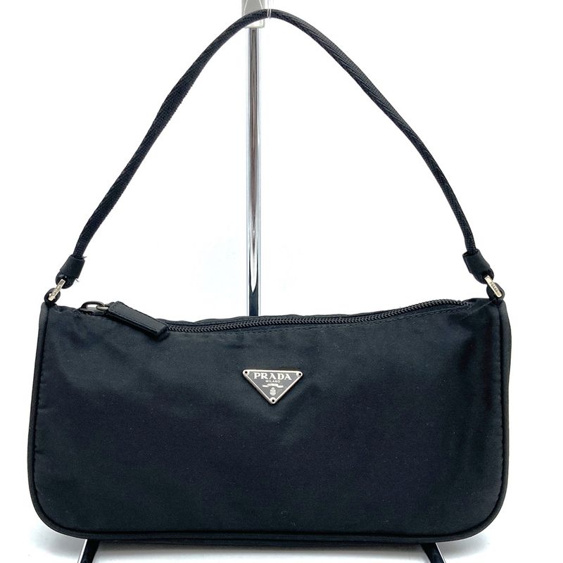 Prada Accessory Pouch Handbag One Shoulder Mini Bag Nylon Black Ladies Men
