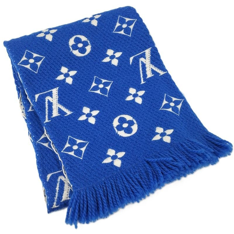Louis Vuitton Muffler Echarpe Logomania Blue Scarf