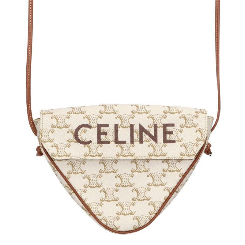 Celine Triangle Triomphe Logo Shoulder Bag Women's