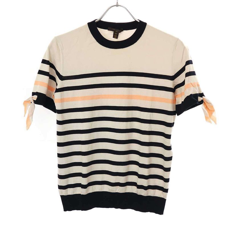 Louis Vuitton Striped Knit Sweater with Ribbon Design Rw111w Wsks02mx1 Mixed