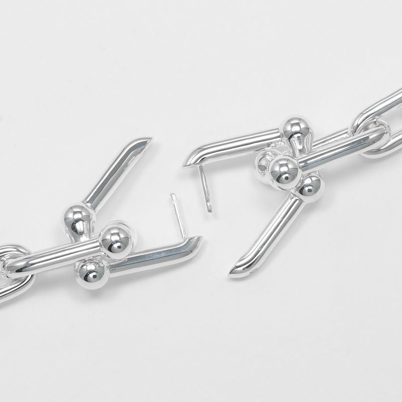 Tiffany & Co Hardware Graduated Links 925 Silver Ladies 22.5g Earrings