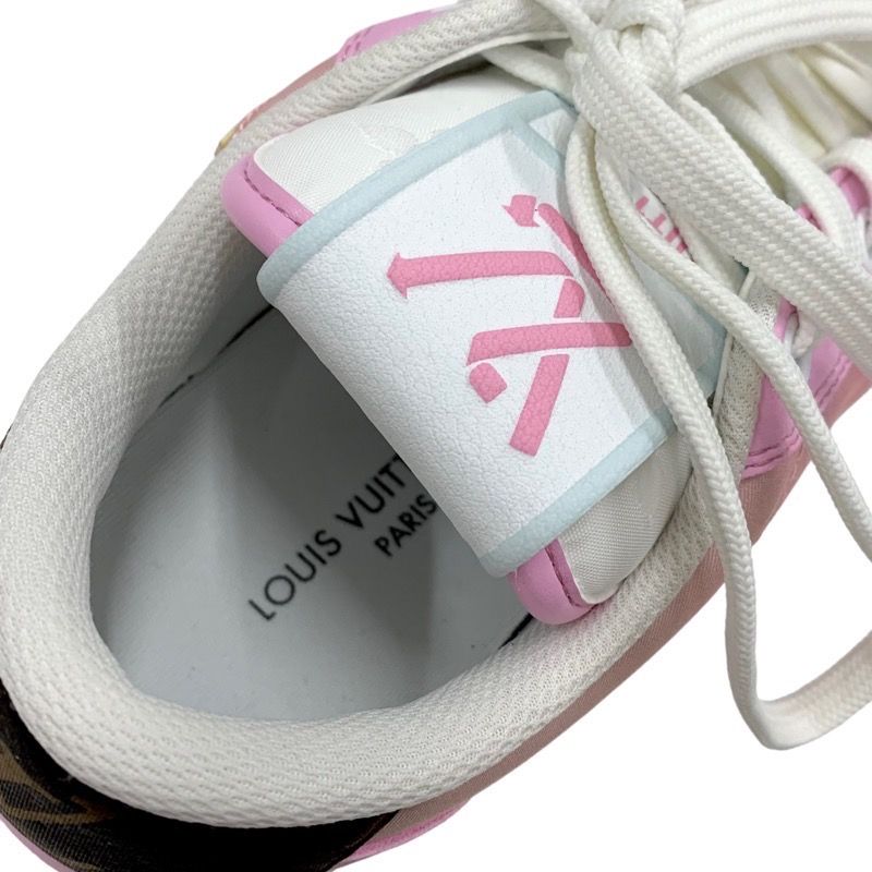 Louis Vuitton Charlie Line Monogram Sneakers Shoes Fabric Leather Pink White