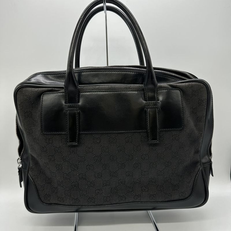 Gucci 101666 Handbag Business Bag Black GG Canvas Women Men Fashion  Gift